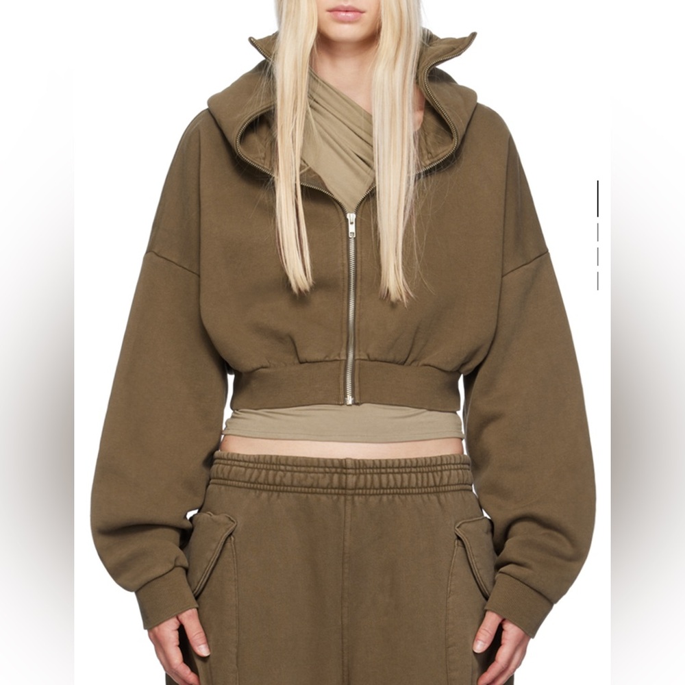 ENTIRE STUDIOS Cropped Zip Up Hoodie